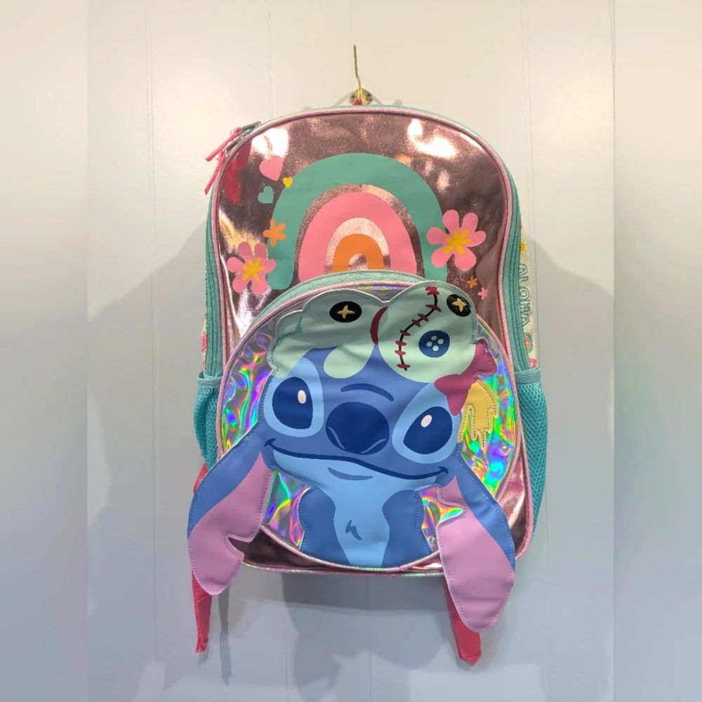 Disney Lilo And Stitch Backpack Holographic‎ Irredescent 17